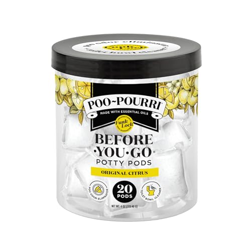 Poo-Pourri Before-You-Go Potty Pods, Original Citrus, 20 Count Toilet Pod - Lemon, Bergamot and Lemongrass
