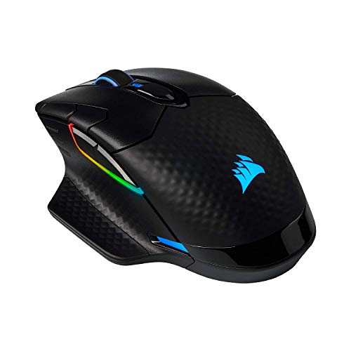 Corsair Dark Core RGB Pro, Wireless FPS/MOBA Gaming Mouse with SLIPSTREAM Technology, Black, Backlit RGB LED, 18000 DPI, Optical,CH-9315411-NA (Renewed)
