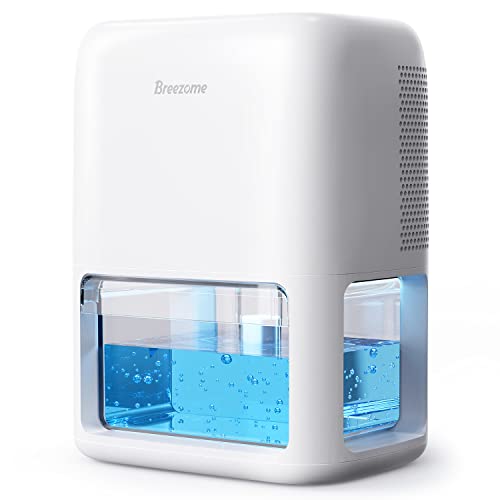 BREEZOME 60 OZ Dehumidifiers for Home, Dual-Semiconductor Quiet Dehumidifier with Timer Sleep Mode Auto-Off 7 Colors Light Portable Small Dehumidifiers for Bathroom, Cloakroom, RV