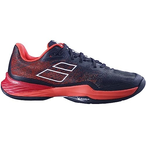 Babolat Men's Jet Mach 3 All Court Tennis Shoes (Black/Poppy Red) (US Size 11.5)