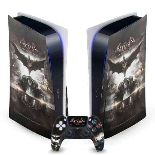 Head Case Designs Officially Licensed Batman Arkham Knight Key Art Graphics Vinyl Faceplate Sticker Gaming Skin Decal Compatible With Sony PlayStation 5 PS5 Disc Edition Console & DualSense Controller