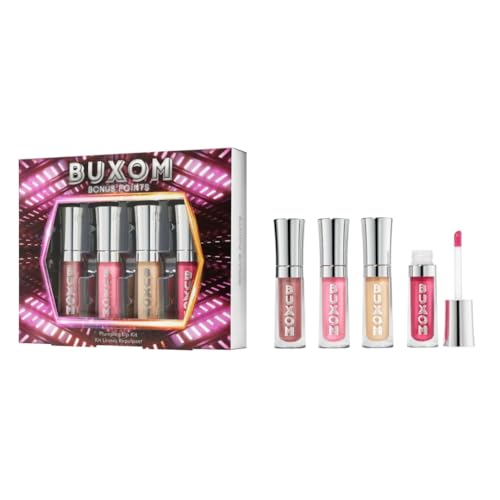 Buxom Full-On Plumping Lip Polish, Tinted Lip Plumper Gloss, Plumping Formula with Peptides & Vitamin E, Moisturizing Lip Plumping Gloss, Nudes & Pinks