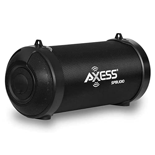 Axess Portable Wireless Bluetooth Speaker — USB C, FM Radio, & Aux Inputs 3” Speaker for Rich Sound & Bass with LED Lights, TWS+ Link, Good for Home Or Outdoor Use SPBL1010 Small Bluetooth Speaker