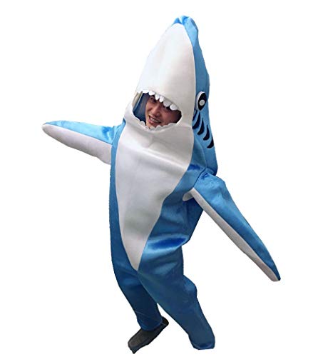 Luxfan Fleece Adult Shark Costume Onesize Halloween Costume Cosplay Funny Outfit Jumpsuit (L(Adult height 67-73inch), Color 07)