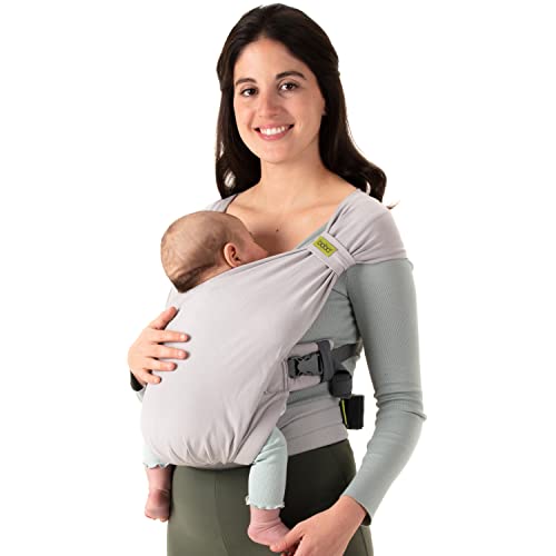 Boba Bliss Hybrid Baby Carrier Newborn to Toddler - 2-in-1 Baby Wrap & Baby Carrier - Pre-Wrapped Baby Sling Wrap Newborn - Certified Hip-Healthy - Soft & Stretchy Baby Sling Carrier- 7-35 lbs (Grey)
