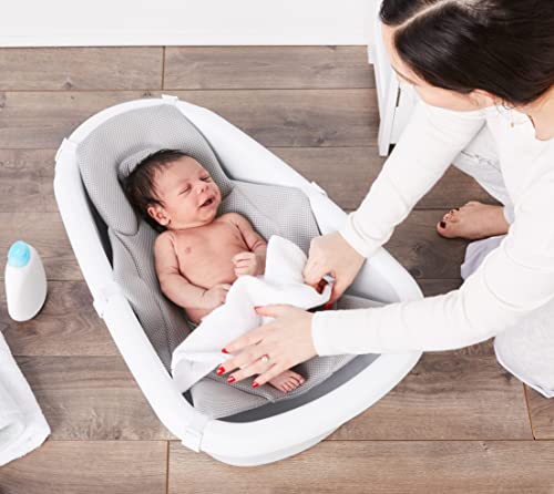 Regalo Baby Basics 3-in-1 Grow with Me Bath Tub, Award Winning Brand, Adjustable As Your Baby Grows, Includes Foam Padded Air Mesh Sling, Drying Hook,