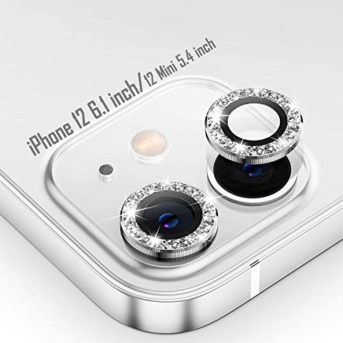 Tensea Compatible with iPhone 12 / iPhone 12 mini Camera Lens Protector, 9H Tempered Glass Camera Cover Screen Protector for iPhone12 mini 5.4 inch / iPhone12 6.1 inch 2020 (Diamond)