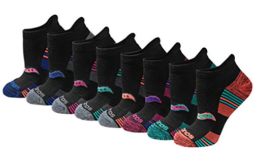 Saucony Women's 8/16 Performance Heel Tab Athletic Socks, Assorted Darks (8 Pairs), Medium