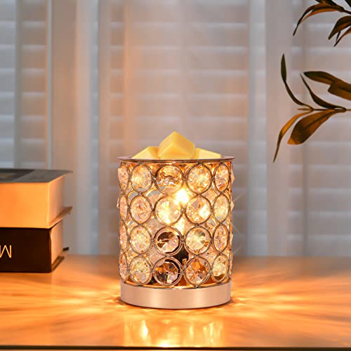 nawaza Crystal Wax Melt Warmer,Candle Wax Warmer for Scented Wax,2 in 1 Wax Melts Fragrance Warmer Wax Cubes Melter as Gifts for Moms Grandma Women Girls