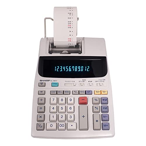 Sharp EL-1801V Ink Printing Calculator, Fluorescent Display, AC, Off-White
