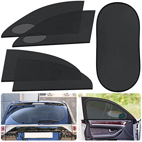 5 Packs Car Window Screens Mosquito Net for Camping Breathable Mesh Baby Car Window Cover for Privacy Blackout Auto Rear Window Sunshade Protection from Bugs, UV and Car(Elegant Style)