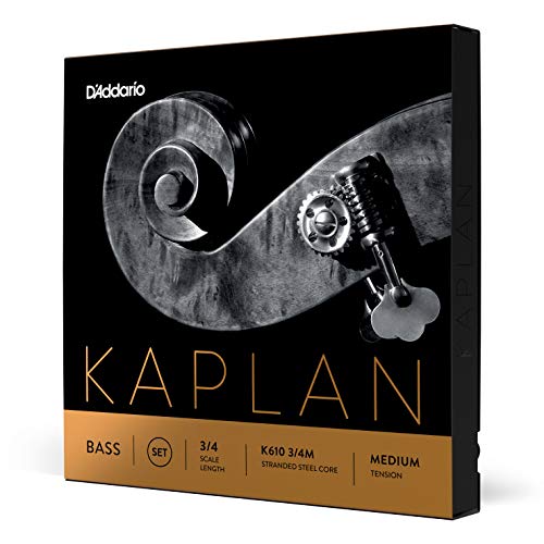 D'Addario Kaplan Bass Strings - Full Set - K610 3/4M - For Upright Bass, Double Bass - 3/4 Scale, Medium Tension