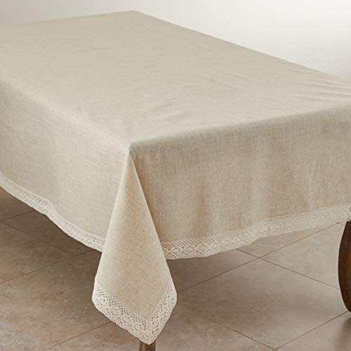 SARO LIFESTYLE 931 Tablecloth Natural 70' X 140' Oblong, Sold Per 1 PC