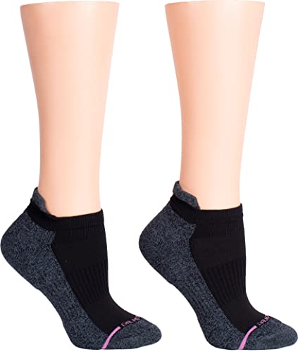 Dr. Motion Women's 2PK Compression Low Cut Socks Sockshosiery, black Solid, ONE SIZE