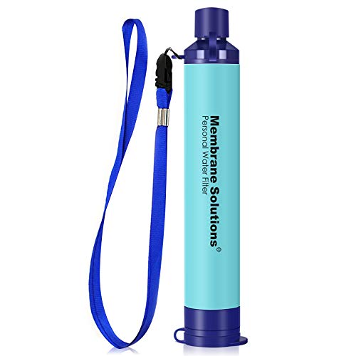 Membrane Solutions Personal Water Filter, Portable Water Purifier Survival Filter Straw, Outdoor Water Filter for Hiking Camping Travel Hunting Fishing Emergency Preparedness - 1 Pack