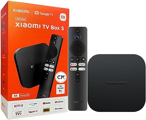 Xiaomi TV Box S 2nd Gen - 4K Ultra HD Streaming Media Player, Google TV Box with 2GB RAM 8GB ROM, 2.4G/5G Dual WiFi, Bluetooth 5.2 & Dolby Audio and DTS-HD, Dolby Vision, HDR10+