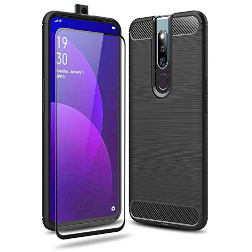 Olixar for Oppo F11 Pro Case with Screen Protector - 360 Full Body Coverage Hard PC - Dual Layer Rugged Heavy Duty Cover - Shockproof Tempered Glass - Sentinel - Black