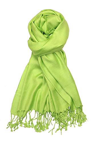 BW Panda-A Luxurious Pashmina Scarf in Beautiful Solid Color - Lime Green