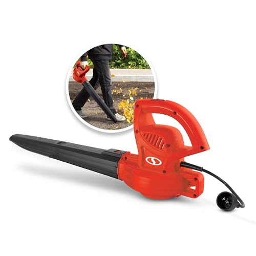 Sun Joe SBJ597E-RED 6-Amp 155 MPH Electric Leaf Blower, Red