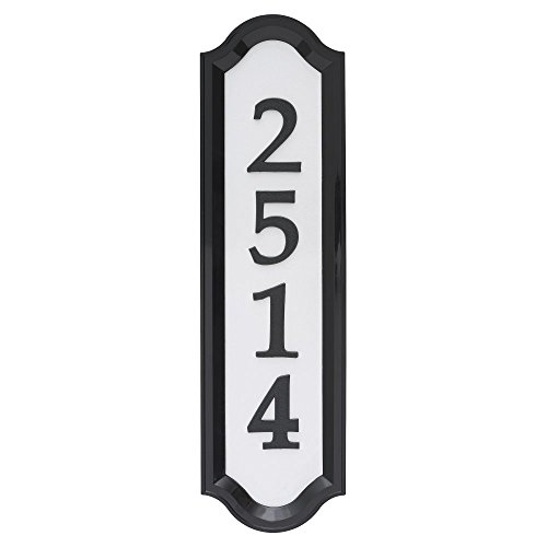 Whitehall Products Nite Bright Address Sign, 16' x 4.5', Black Numbers White Reflective Background