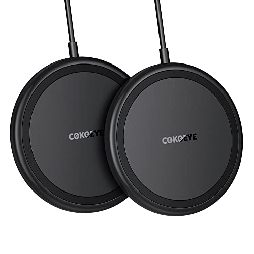 Wireless Charger, 15W Max Fast Wireless Charging Pad 2-Pack Compatible with iPhone 15/15 Pro/15 Plus/15 ProMax/14/14 Pro/14 Plus/13/12/Samsung S24 /S24Ultra/S23 Ultra/S22/S21/S20/Note 10, AirPods Pro