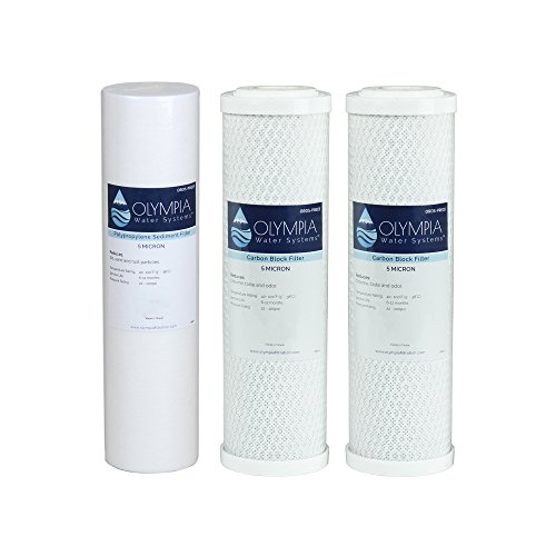 Olympia Water Systems 5 Micron Replacement Filter Kit - Stages 1, 2 & 3, 10' Replacement Filters - OWS25