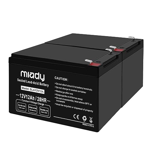 Miady 12V 12 Ah Rechargeable Sealed Lead Acid Battery (2 Pack)