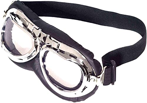 Forum Novelties Men's Steampunk Victorian Aviator Goggles, Black/Silver, One Size