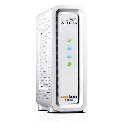 ARRIS SURFboard - SB8200 - Renewed - DOCSIS 3.1 Cable Modem, Approved for Comcast Xfinity, Cox, Charter Spectrum, & more, Two 1 Gbps Ports, 1 Gbps Max Internet Speeds, 4 OFDM Channels - Renewed