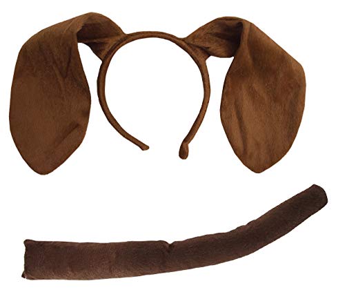 Nicky Bigs Novelties Puppy Dog Ears Headband and Tail Costume Accessory Kit, Brown, One Size