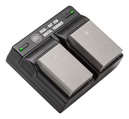 BM Premium 2 BLS-50, PS-BLS5 Batteries and Dual Bay Charger for Olympus OM-5, OM-D E-M5 III, E-M10, E-M10 III, E-M10 IV, E-PL8 E-PL9 E-PL10 Stylus 1 Cameras