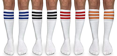 Jefferies Socks Boys' Girls Unisex Stripe Assorted Knee High Tube Socks 4 Pack, Classic Assorted, Medium