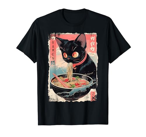 Cat Ramen Noodle Japanese Anime Manga Ramen Kawaii Cat T-Shirt