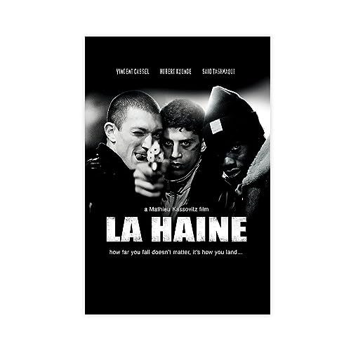 La Haine Classic 90s Movie Poster 1 Canvas Poster Wall Art Decor Print Picture Paintings for Living Room Bedroom Decoration Unframe:12x18inch(30x45cm)