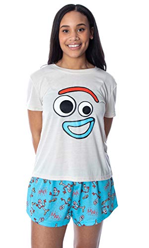 Disney Women's Toy Story Forky Shirt and Sleep Shorts Loungewear 2 Piece Pajama Set (X-Small)