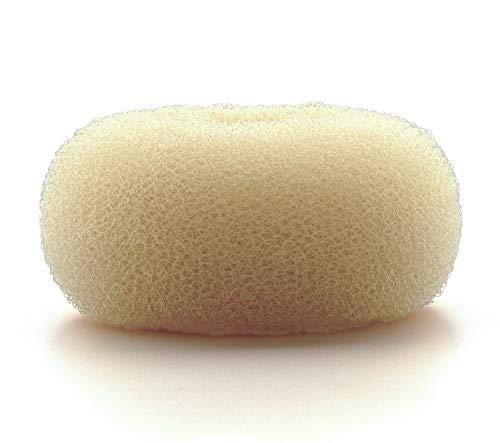 AJOY 2 Pieces Extra Large Bun Maker, 4~4.5inch Big Hair Donut, Sock Bun Form Holder for Thick and Long Hair, for Women and Girls, XL Large Foam Ponytails Bun Roller Doughnut, Blonde
