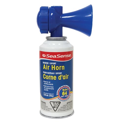 SeaSense Air Horn – Large Size (3.5 oz), 118 dB – Loud 1 Mile Range, Meets EPA & USCG Standards – Great for Boat & Marine Safety, Ideal for Sporting Events Such as Football & Soccer