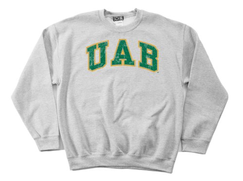 Alabama Birmingham Blazers 50/50 Blended 8-Ounce Vintage Arch Crewneck Sweatshirt, X-Large, Sport Grey