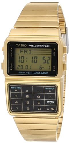 Casio #DBC611G-1D Men's Gold Tone 25 Memory Calculator Databank Watch