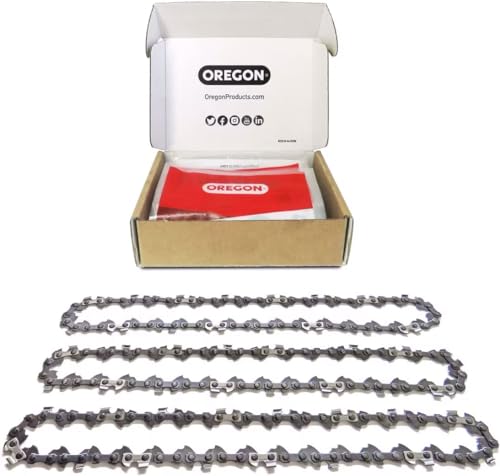 Oregon 3-Pack E72 PowerCut Replacement Chainsaw Chain for 20-Inch Guide Bars, 72 Drive Links, Pitch: 3/8', .050' Gauge,Grey