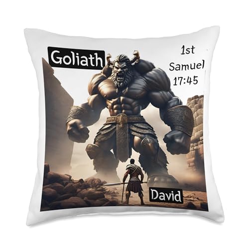 David & Goliath Throw Pillow