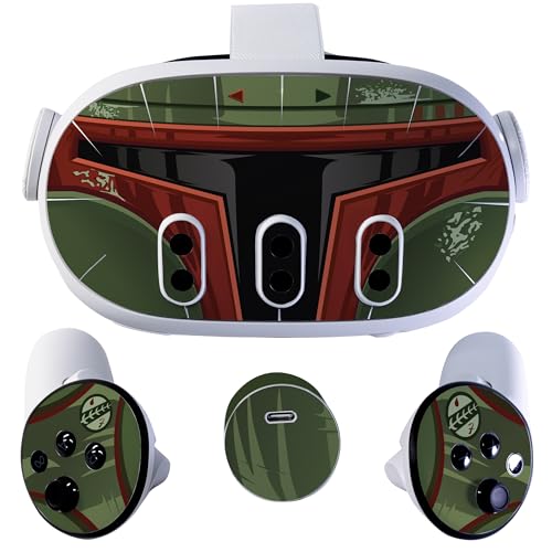 Vinyl Skin Full Wrap Decal Compatible with Meta Quest 3 VR Headset and Accessories Stickers Kit Easy to Apply Protective Cover Compatible with Oculus Quest 3 (Bounty Hunter)