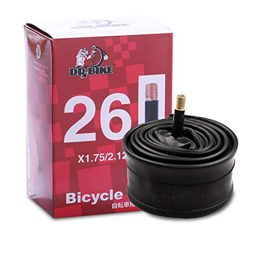 DRBIKE 26 Inch Bike Tube for Mountain Bikes Road Bicycle Tire Tube Replacement Bike Inner Tube with 32mm Schrader Valve 1 Pack