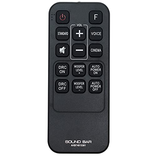 AKB74815301 Remote Control Replacement Applicable for LG Soundbar S55A3-D LAS454B S45A1-D LAS453B SH3B SPH3B-W SH3K SJ4Y SPH4B-W LAS485B Sound Bar