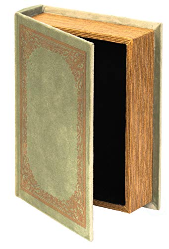 Decorative Vintage Book Shaped Trinket Storage Box - Antique Green