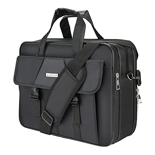 RAINYEAR Briefcase Business Messenger Bag Portfolio Satchel Work Bag Fits Up to 15.6 Inch Laptop Computer Tablet Shoulder Bag, Black