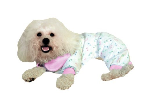 DOGGIDUDS Paw Print PJ's - Pastel with Pink Trim/Large