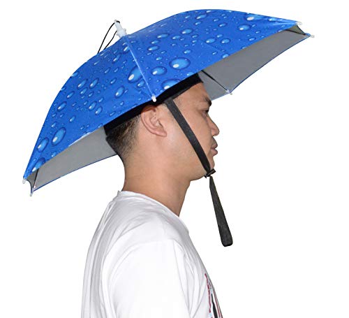 NEW-Vi Umbrella Hat, 25 inch Hands Free Umbrella Cap for Adults and Kids, Fishing Golf Gardening Sunshade Outdoor Headwear