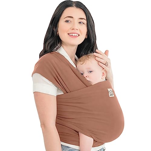 KeaBabies Baby Wrap Carrier - All in 1 Original Breathable Baby Sling, Lightweight,Hands Free Baby Carrier Sling, Baby Carrier Wrap, Baby Carriers for Newborn, Infant,Baby Wraps Carrier (Terracotta)