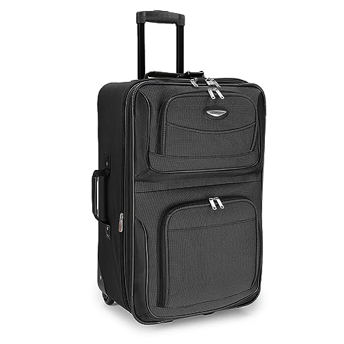 Travel Select Amsterdam Expandable Rolling Upright Luggage, Gray, Checked 25-Inch